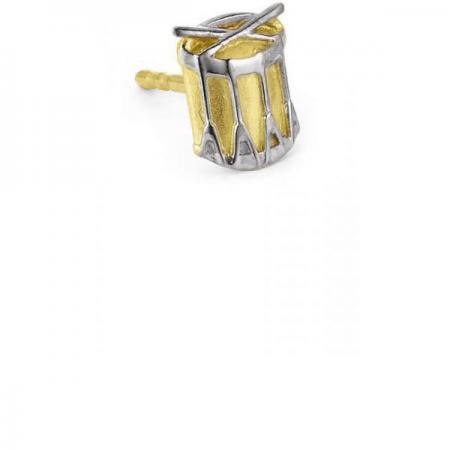 Ohrstecker Trommel 7x6mm in 18K Gold