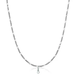 Anhängeuhrkette Figaropanzer 70cm rhodiniert