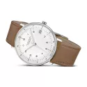 Junghans MAX BILL 34 Automatikuhr Stahl weiss Zahlen