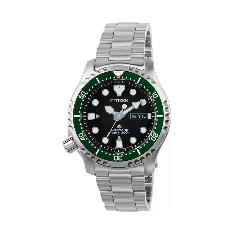 CITIZEN Promaster Diver Automatik Fugu Taucheruhr Edelstahl schwarz-grün