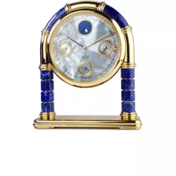IMHOF Tischuhr Quartz Bogenuhr Lapislazuli Vollkalender Mondphase