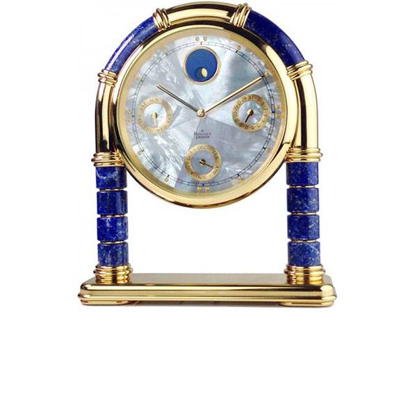 IMHOF Tischuhr Quartz, Bogenuhr Lapislazuli Vollkalender Mondphase