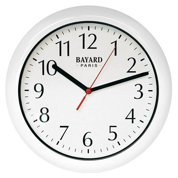 Horloge étanche de Bayard, 30cm en blanc