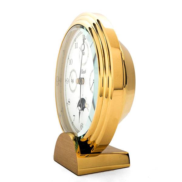 Hermle Stockton II, Silent Quartz Tischuhr mit Kalender gold