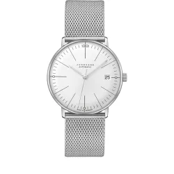 Junghans MAX BILL 34 Automatikuhr Stahl weiss Index Mesh