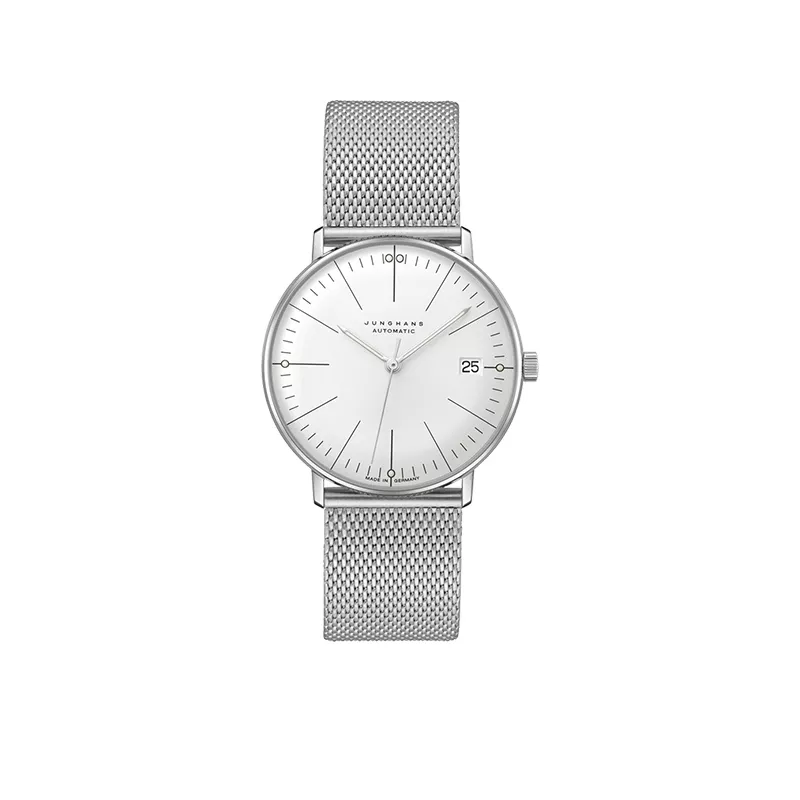 Junghans MAX BILL 34 Automatikuhr, Index silber, kleine Damen Automatic Milanaiseband Junghans MAX BILL 34 Automatikuhr, Index silber, kleine Damen Automatic Milanaiseband