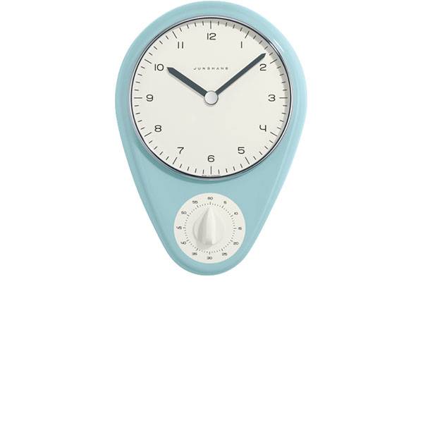 _Junghans MAX BILL Küchenuhr, Quartz Wanduhr mit Timer, hellblau _Junghans MAX BILL Küchenuhr, Quartz Wanduhr mit Timer, hellblau
