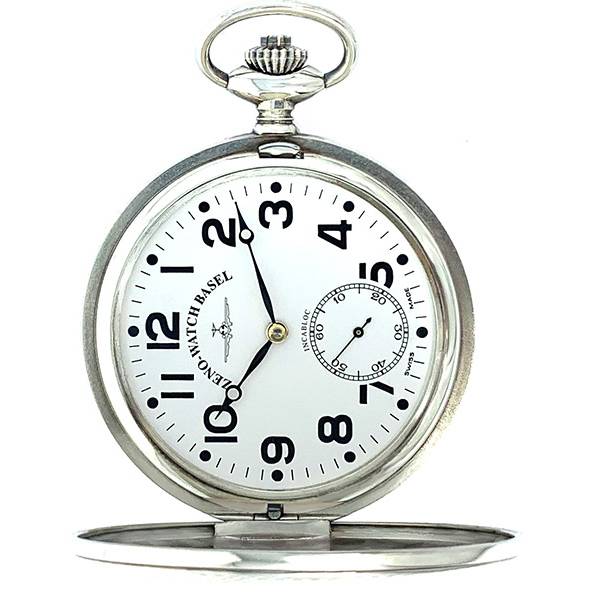 Klassik Taschenuhr Handaufzug, Silber Basilea