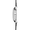 Junghans MAX BILL 34 Handaufzuguhr Stahl weiss Index Leder
