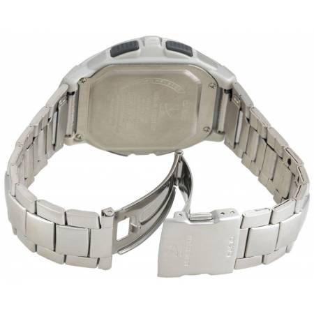 CASIO Digital Funkuhr LCD Wave Ceptor 5 Metalllband