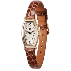 ROSEMONT mini 14K Gold Damenuhren im vintage Look braun