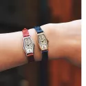 ROSEMONT mini 14K Gold Damenuhren im vintage Look schwarz
