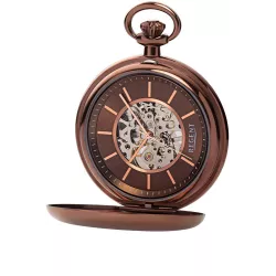 Klassik Taschenuhr Handaufzug Regent Savonette braun