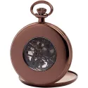 Klassik Taschenuhr Handaufzug Regent Savonette braun