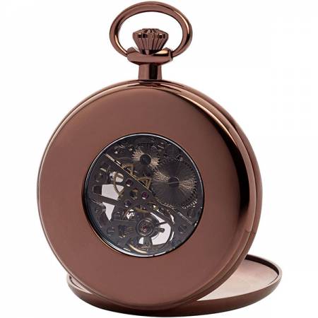 Klassik Taschenuhr Handaufzug Regent Savonette braun
