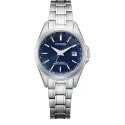CITIZEN Damen-Funkuhr Eco-Drive Solar Edelstahl blau