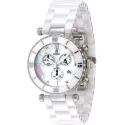 RENDEX Ceramic XL Lady Chrono Quartz Keramikband weiss