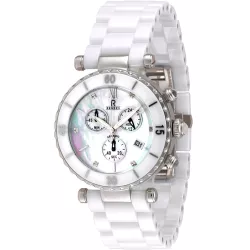 RENDEX Ceramic XL Lady Chrono Quartz Keramikband weiss