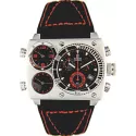 RENDEX Multitime XXL Dreizeitenuhr Chronograph Stahl