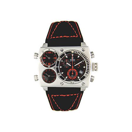 RENDEX Multitime XXL Dreizeitenuhr Chronograph Stahl
