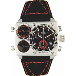 RENDEX Multitime XXL Dreizeitenuhr Chronograph Stahl