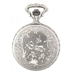 Vintage Taschenuhr Quartz Entenjagd/Jagdhund chrom