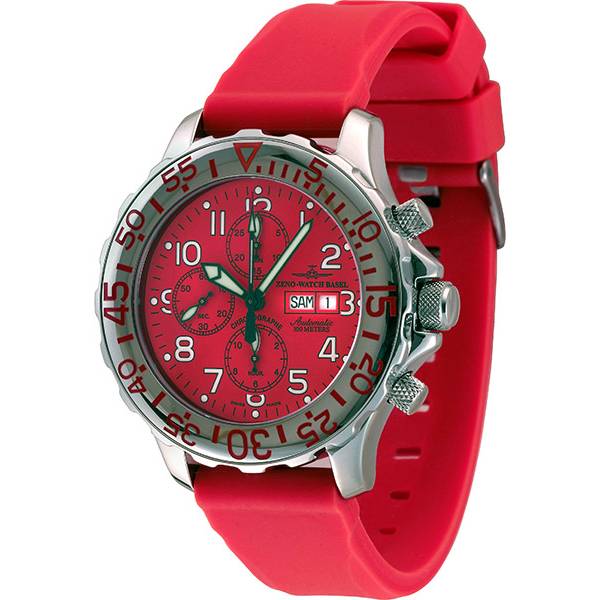 ZENO-WATCH BASEL, Herkules I, Automatik Sport-Chrono, Edelstahl rot ZENO-WATCH BASEL, Herkules I, Automatik Sport-Chrono, Edelstahl rot