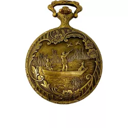 Vintage Entenjagd Taschenuhr Handaufzug Skelett bronc