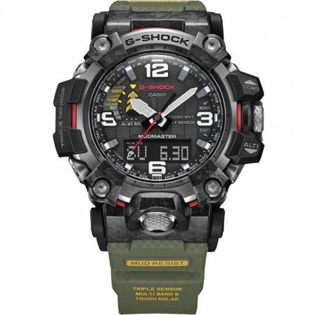 G-SHOCK Mudmaster Solar Funkuhr Kompass-Alti-Baro-Thermo Carbon oliv