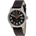 ZENO-WATCH BASEL Pilot Classic Fliegeruhr Edelstahl schwarz/rot