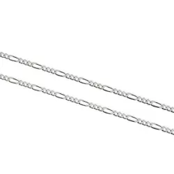 Anhängeuhrkette Figaropanzer 70cm rhodiniert