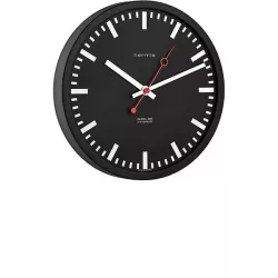HERMLE Grand Central Station Funkwanduhr schwarz