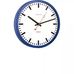 HERMLE Grand Central Station Funkwanduhr blau