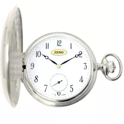 Klassik Taschenuhr Handaufzug Silber Numbers