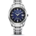 CITIZEN Global Weltzeit Eco Drive Solar Funkuhr Titanband blau