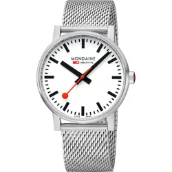 MONDAINE Evo2 43 XL Bahnhofsuhr Saphirglas Mesh