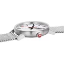 MONDAINE Evo2 43 XL Bahnhofsuhr Saphirglas Mesh