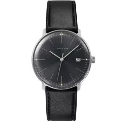 Junghans MAX BILL 38 Quartzuhr Stahl schwarz Index