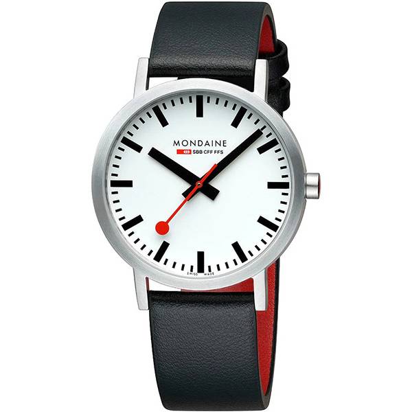 MONDAINE Classic 40, grosse Schweizer Bahnhofsuhr, matt