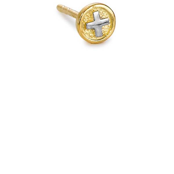 Ohrstecker Schweizer Kreuz 5mm in 18 Karat Gold