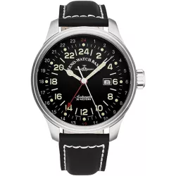 ZENO-WATCH BASEL Pilot Oversized XL 24 Stundenanzeige GMT