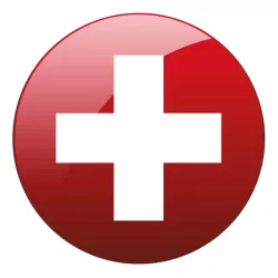 Ohrstecker Schweizerkreuz 5mm in 18 Karat Gold