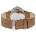 Junghans MAX BILL 34 Handaufzuguhr Stahl weiss Zahlen Leder beige