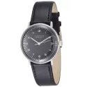 Junghans MAX BILL 34 Handaufzuguhr Stahl schwarz Zahlen