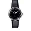 Junghans MAX BILL 34 Handaufzuguhr Stahl schwarz Zahlen
