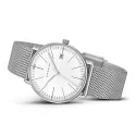 Junghans MAX BILL 33 Quartzuhr Stahl hellgrau Index Mesh