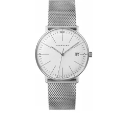 Junghans MAX BILL 33 Quartzuhr Stahl hellgrau Index Mesh