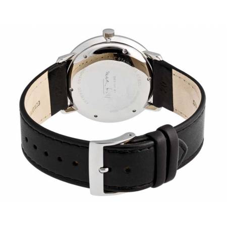 Junghans MAX BILL 38 Automatikuhr Stahl weiss Index Leder