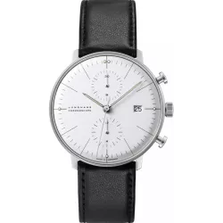 Junghans MAX BILL 40 Automatikuhr Chronoscope Stahl weiss Index