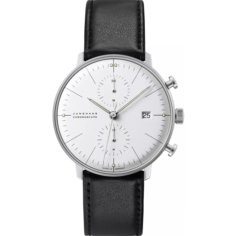 Junghans MAX BILL 40 Chronoscope, Automatik Stripes weiss Junghans MAX BILL 40 Chronoscope, Automatik Stripes weiss